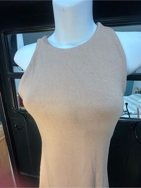 Zara Sleeveless Knit Tank Dress in Taupe
